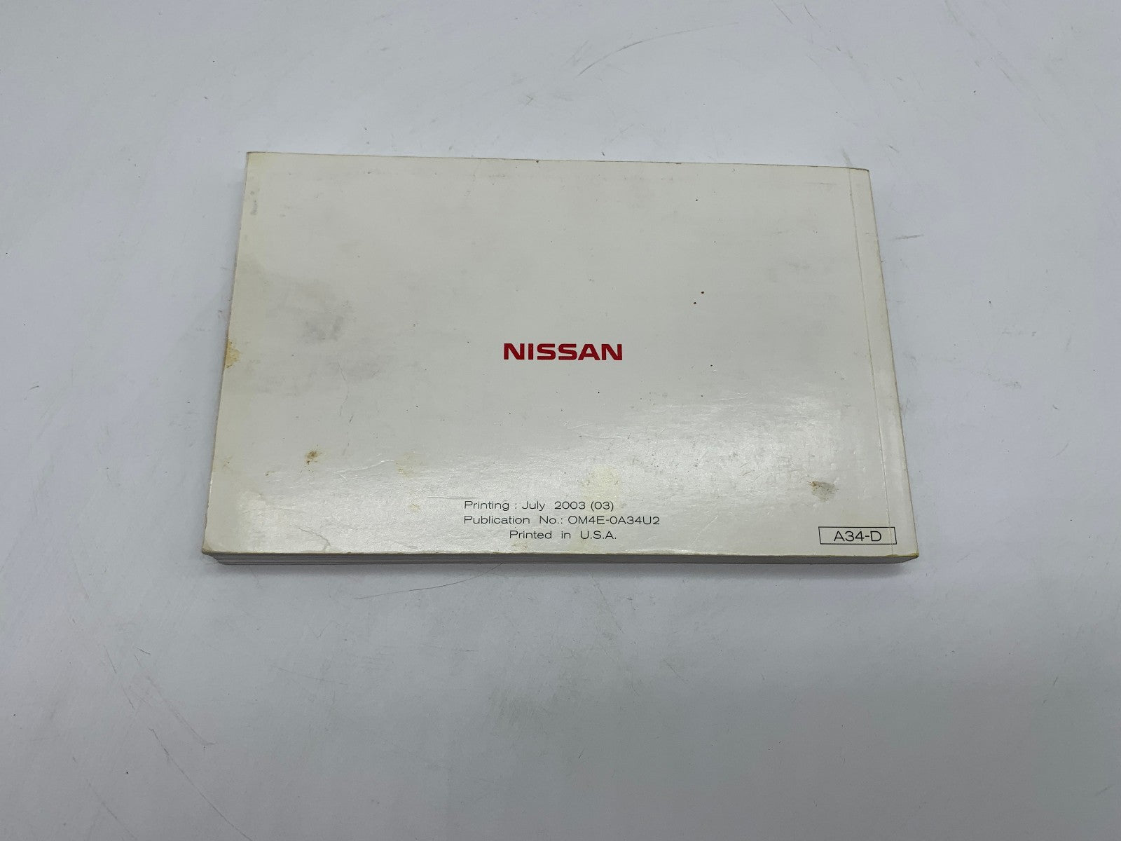 2004 Nissan Maxima Owners Manual OEM R01B37032
