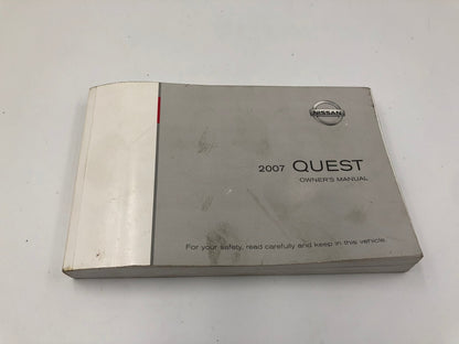2007 Nissan Quest Owners Manual Set OEM C01B47027