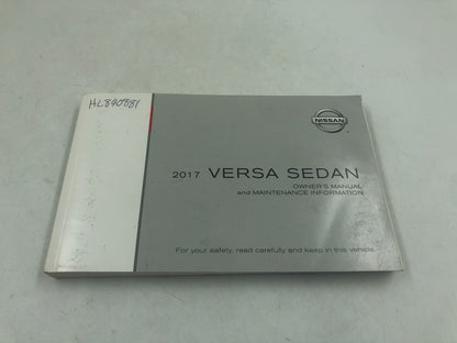 2017 Nissan Versa Sedan Owners Manual Set with Case OEM E01B67008