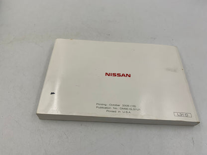 2006 Nissan Altima Owners Manual with Case OEM E03B26099