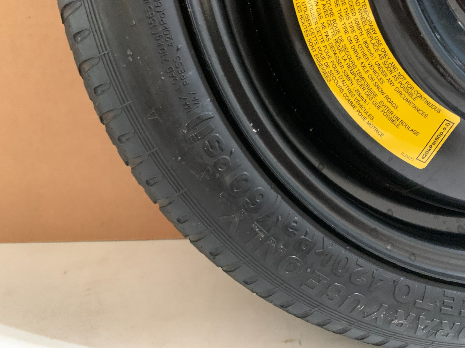 2014-2018 Mazda 3 Mazda3 16" Spare Tire Compact Donut T125/70D16