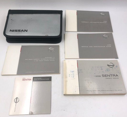 2009 Nissan Sentra Owners Manual Set with Case OEM E01B03008