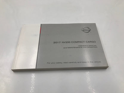 2017 Nissan NV200 Compact Cargo Owners Manual Set with Case OEM A01B35010