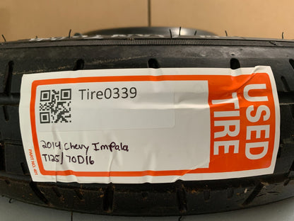 2010-2016 Chevrolet Impala Lacrosse 16" Spare Tire Compact Donut T125/70D16 OEM