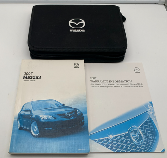 2007 Mazda 3 Owners Manual Set with Case OEM R01B24027
