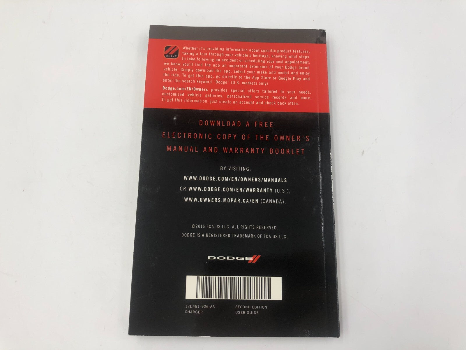 2017 Dodge Charger Owners Manual Set with Case OEM E02B44069