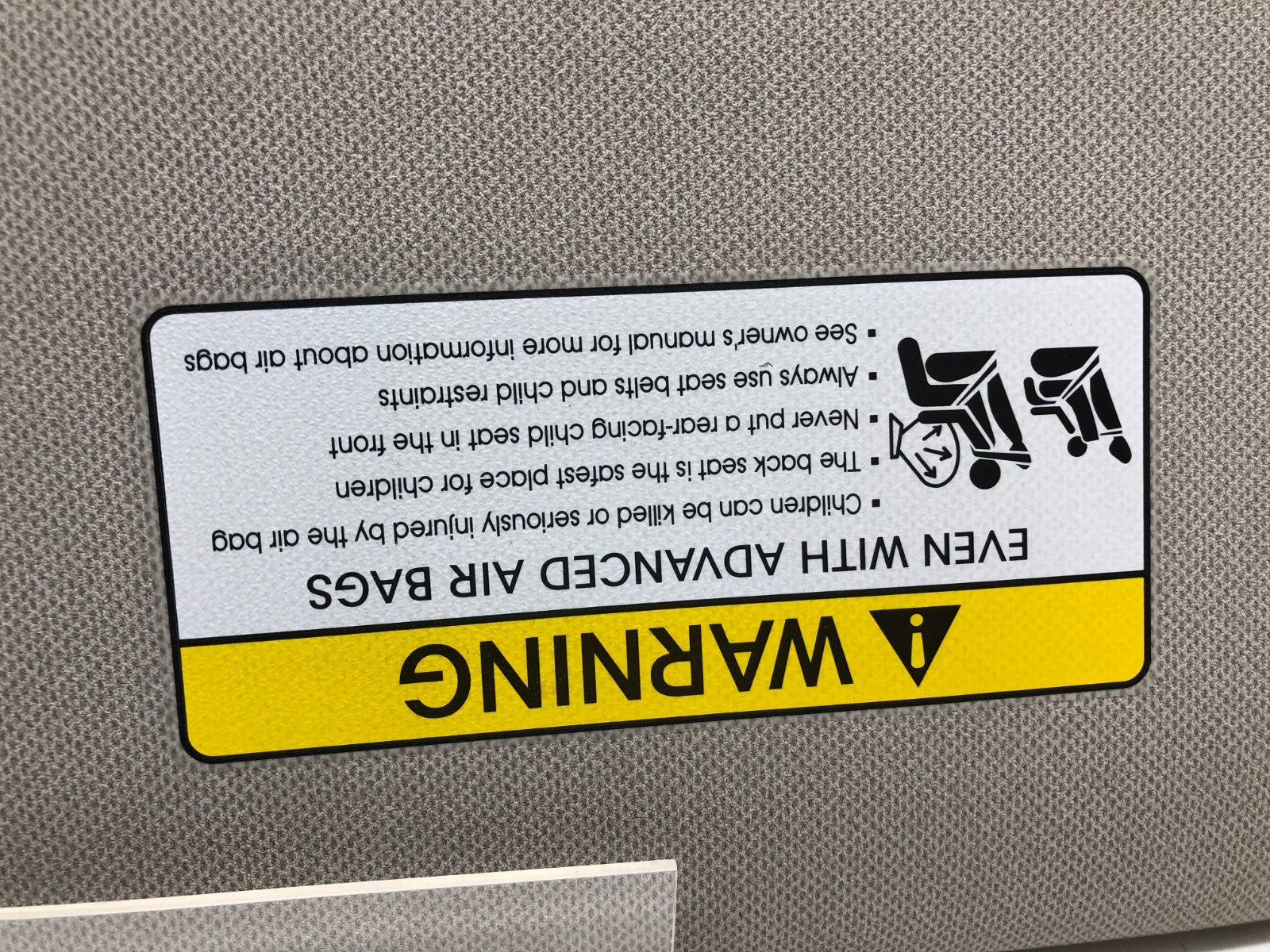 2014-2016 Kia Forte Passenger Sun Visor Gray OEM