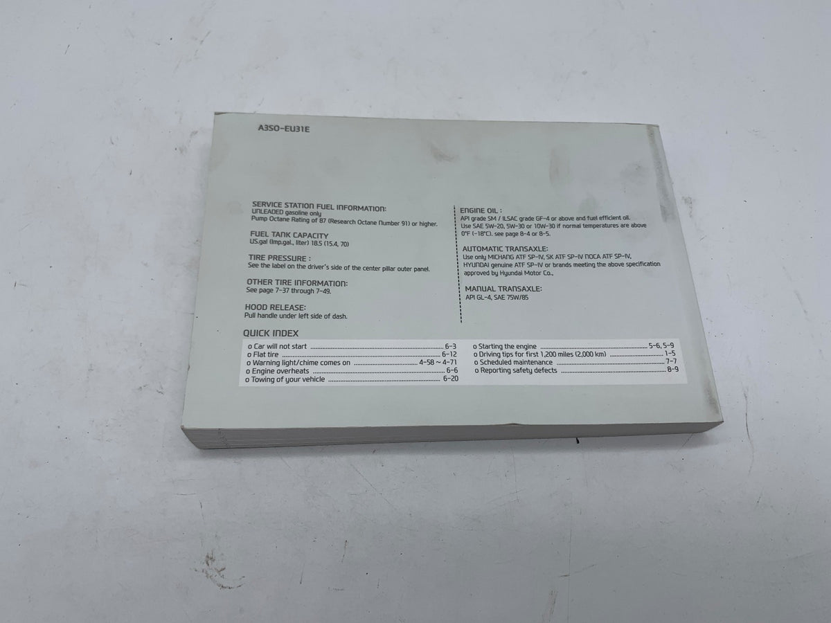 2013 Hyundai Sonata Owners Manual OEM R01B20017