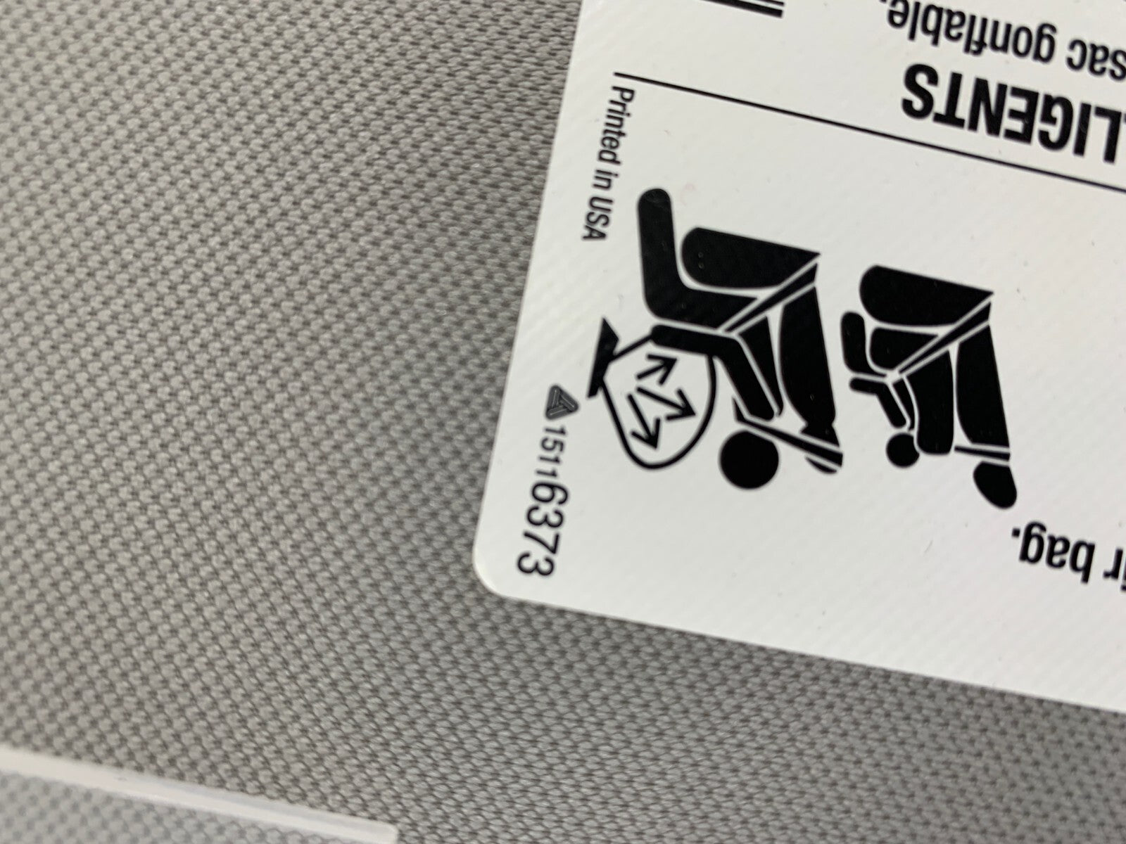 2006-2016 Chevrolet Impala Passenger Sun Visor Gray OEM E01B01064