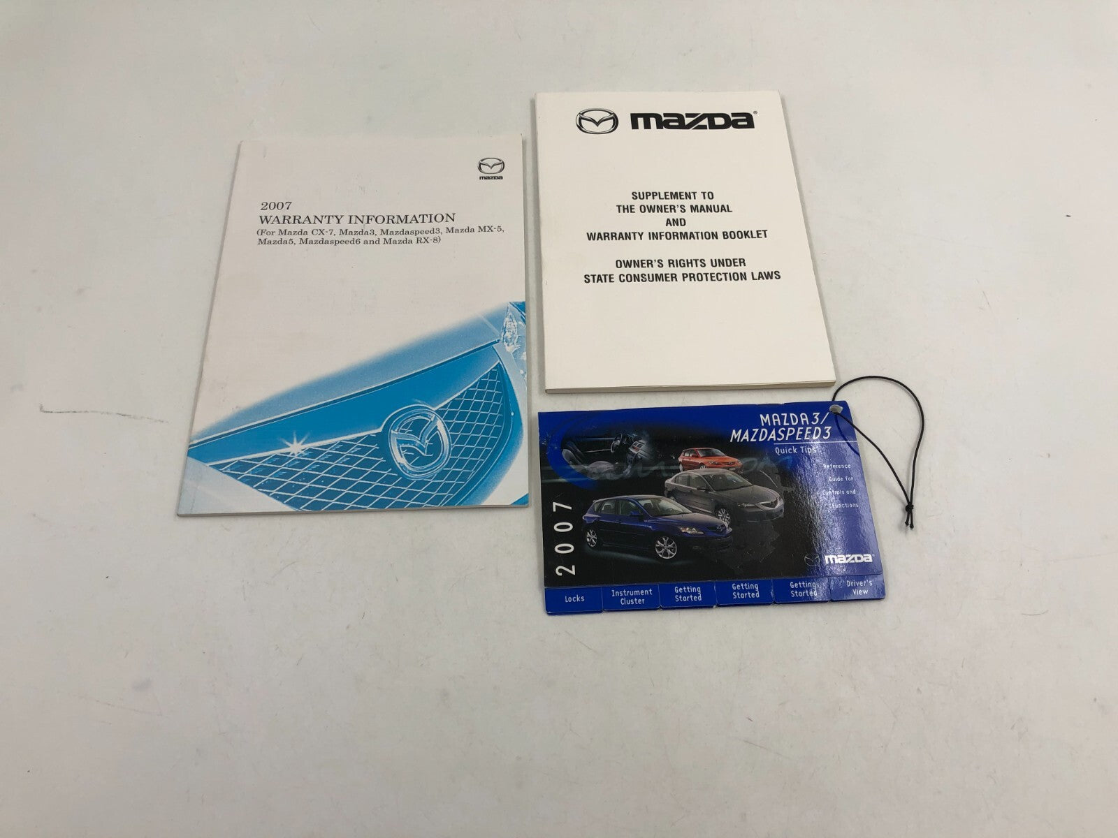 2007 Mazda 3 Owners Manual Set with Case OEM D03B52026