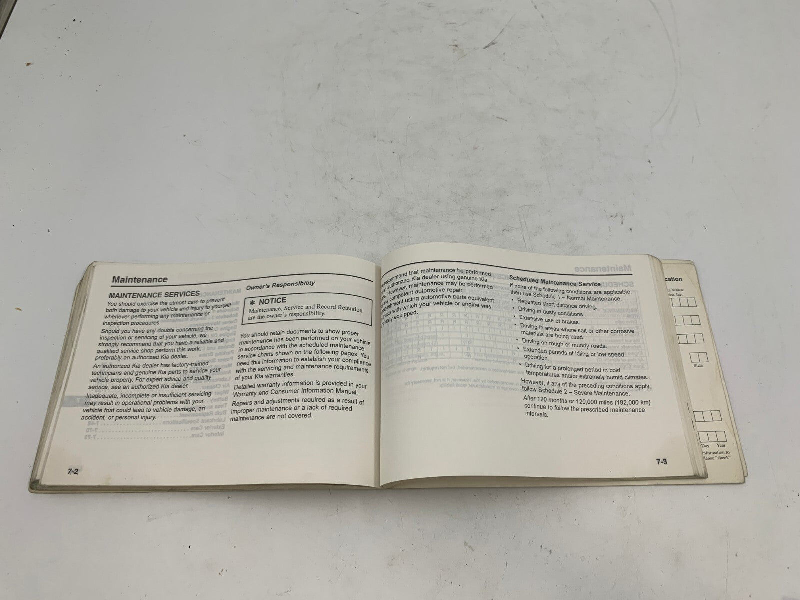 2003 Kia Spectra Owners Manual OEM E02B61007