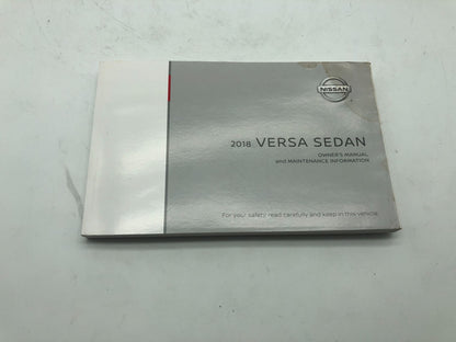 2018 Nissan Versa Sedan Owners Manual Set with Case OEM D03B07001