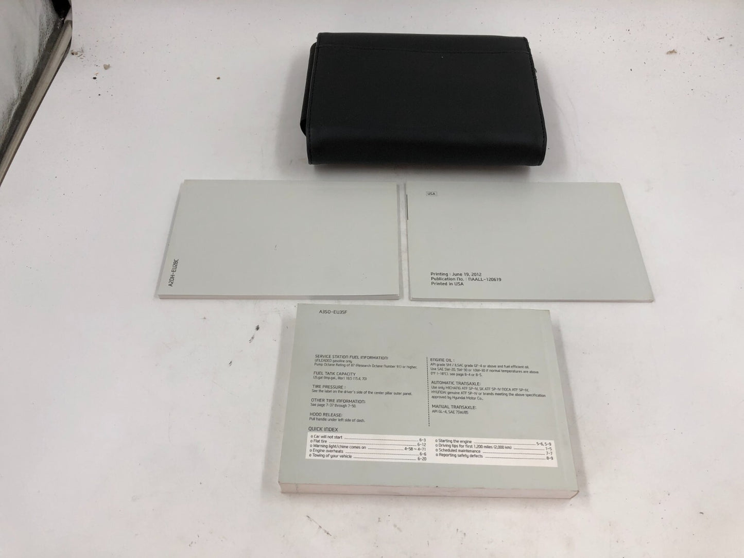 2013 Hyundai Sonata Owners Manual Set with Case OEM D02B61007