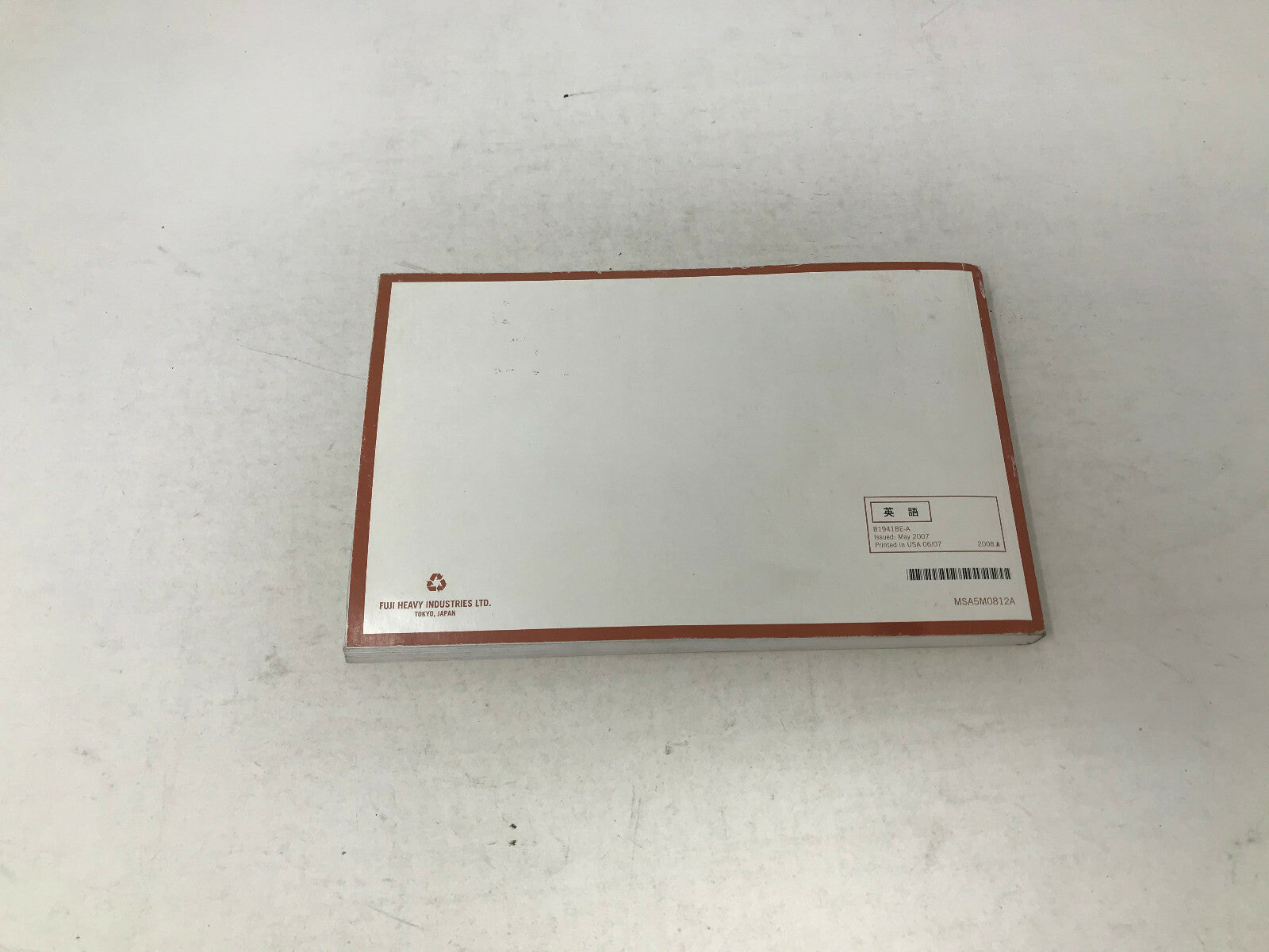 2008 Subaru Impreza Owners Manual OEM D01B40013