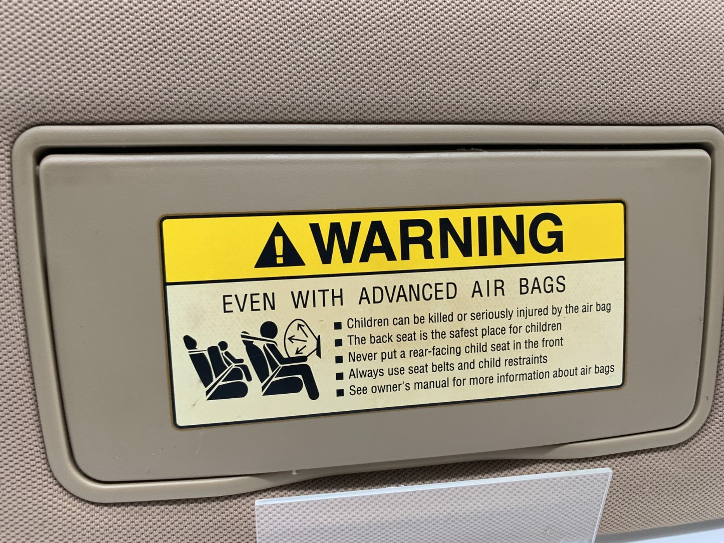 2006-2010 Honda Odyssey Passenger Sun Visor Sand Illuminated OEM C02B26004