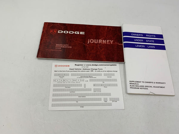 2009 Dodge Journey Owners Manual Handbook Set with Case OEM C02B08049