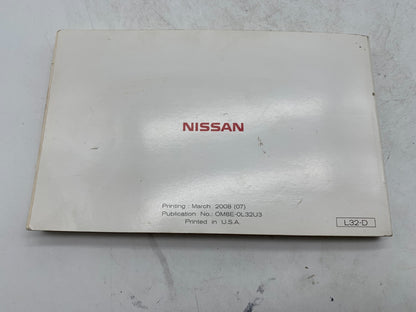 2008 Nissan Altima Owners Manual OEM A03B06007