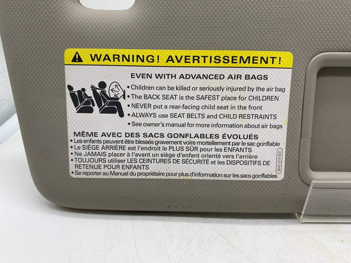 2009-2012 Audi A4 Passenger Sun Visor Gray Illuminated OEM B01B12002