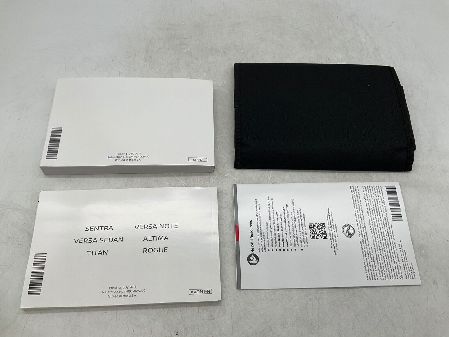 2019 Nissan Altima Sedan Owners Manual Set with Case OEM D01B22024