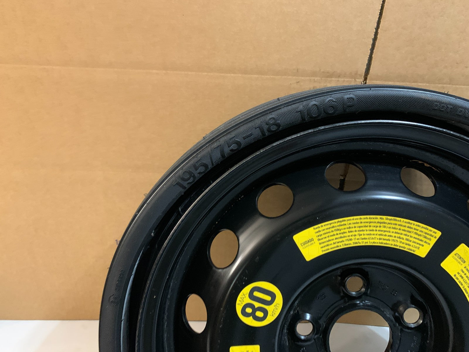 2008-2011 Porsche Cayenne 18" Spare Tire Compact Donut T195/75-18 Vredestein OEM