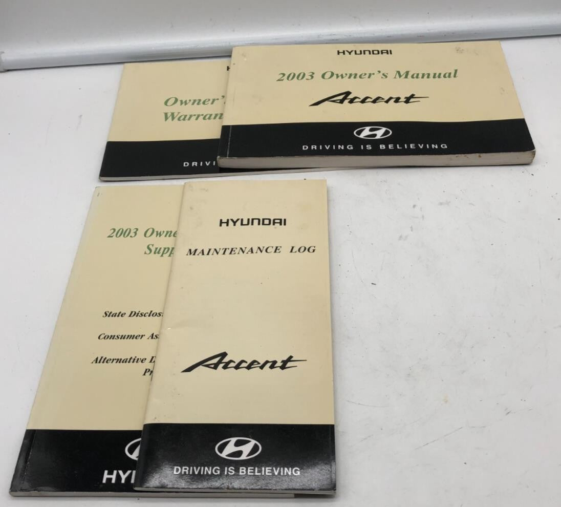 2003 Hyundai Accent Owners Manual Set OEM D02B03009