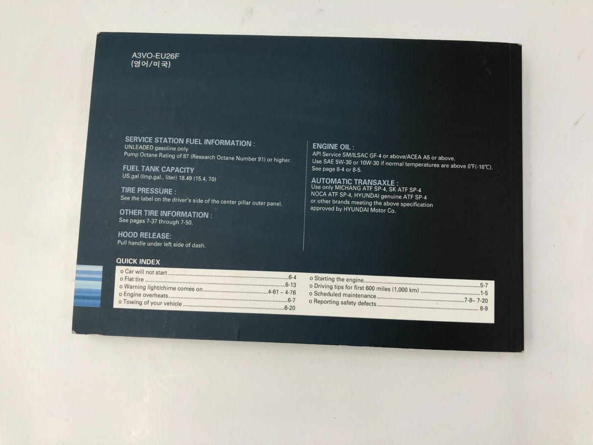 2012 Hyundai Azera Owners Manual Set with Case OEM C02B18001
