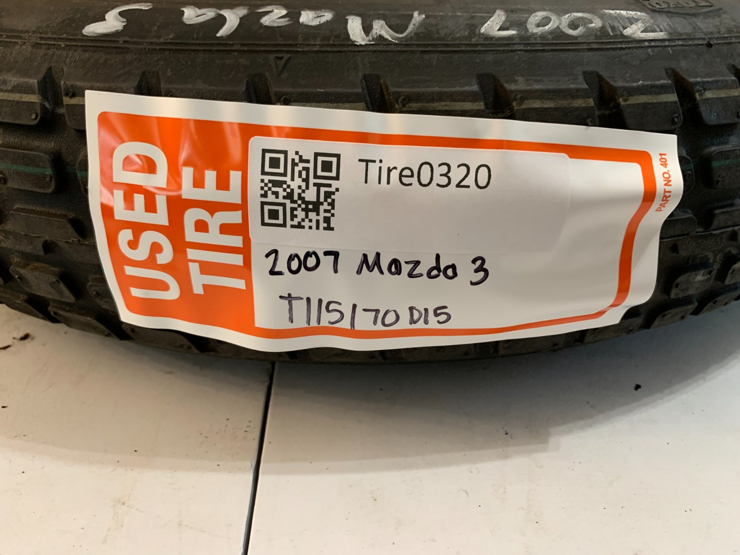 2004-2009 Mazda 3 Mazda3 15" Spare Tire Compact Donut T115/70D15