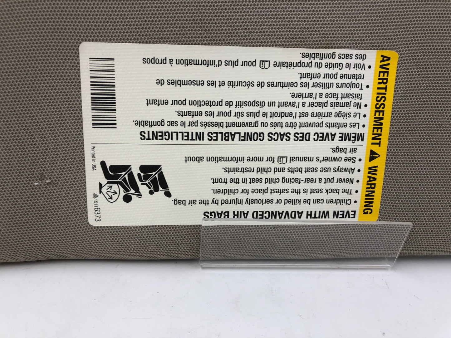 2005-2008 Pontiac Grand Prix Passenger Sun Visor Gray OEM C04B16022