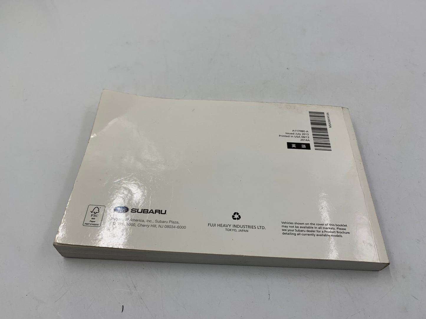 2014 Subaru Impreza Owners Manual OEM E03B22046