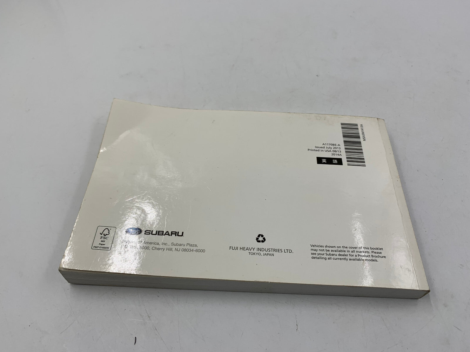 2014 Subaru Impreza Owners Manual OEM E03B22046