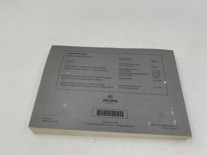 2010 Acura TSX Owners Manual Set with Case OEM C02B41026