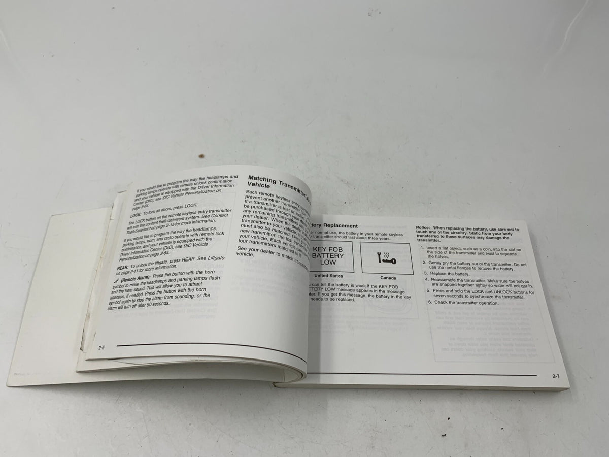 2005 Buick Rendezvous Owners Manual OEM