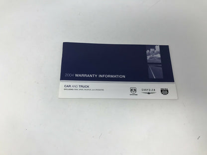 2004 Chrysler Town & Country Owners Manual with Case OEM B01B49036