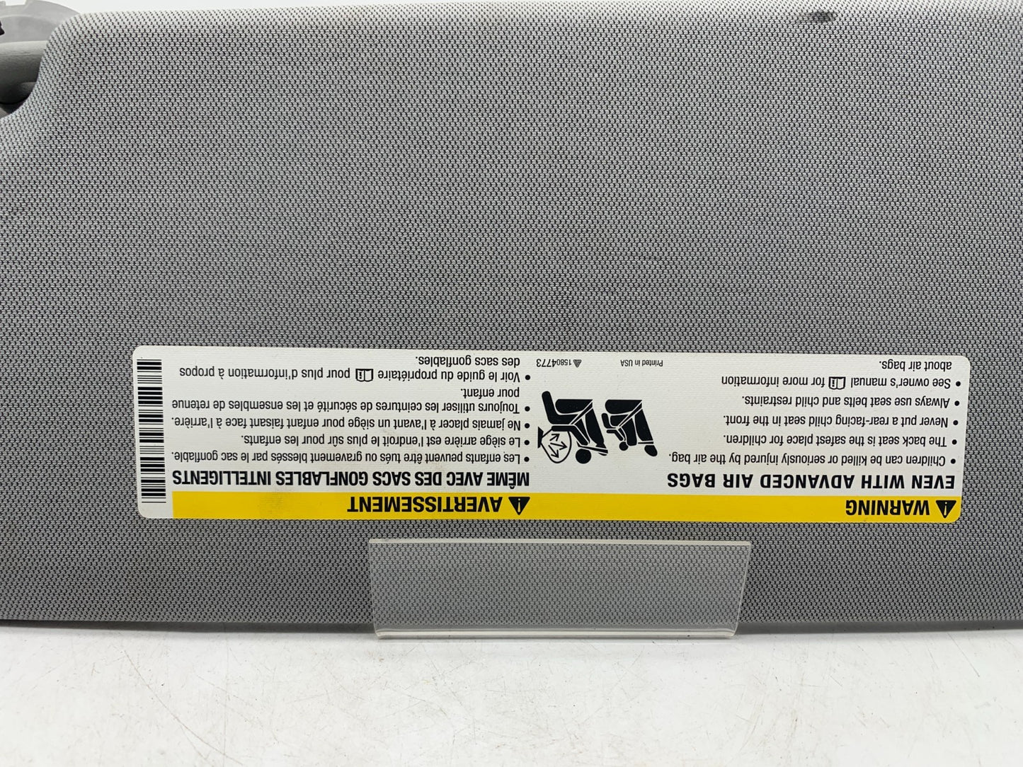 2017-2022 Chevrolet Trax Passenger Sun Visor Gray OEM A03B16003