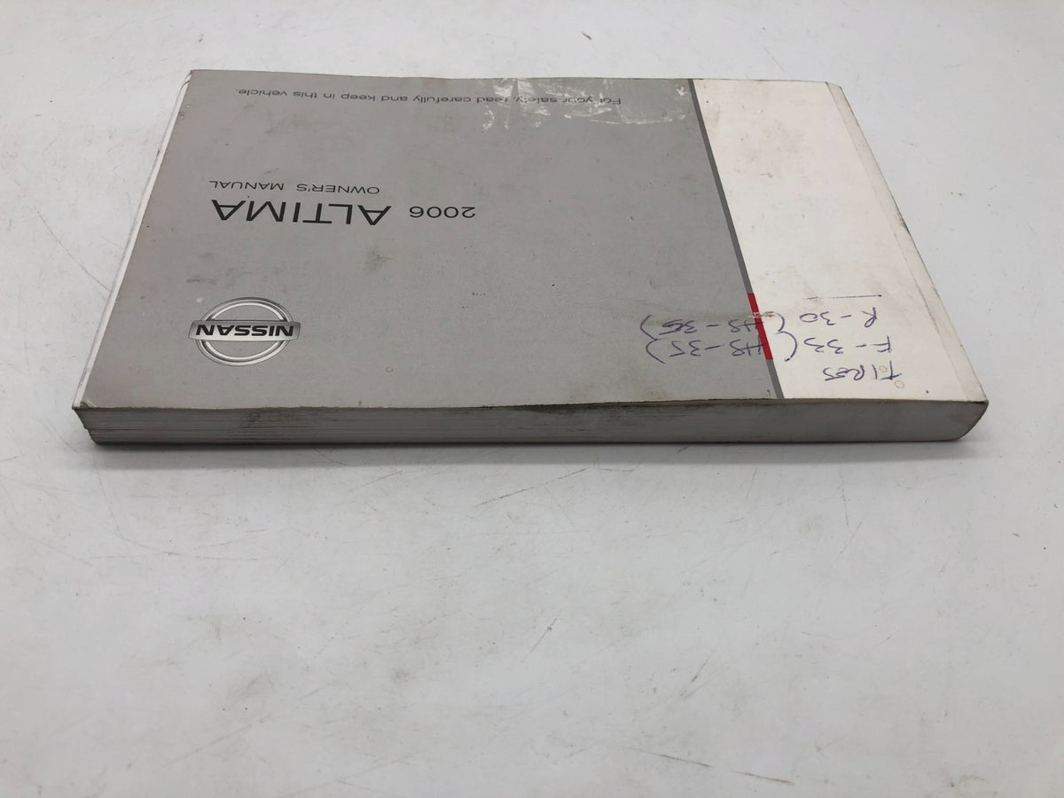 2006 Nissan Altima Owners Manual OEM R01B20006