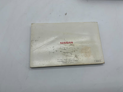 2004 Nissan Maxima Owners Manual Set with Case OEM C03B32010