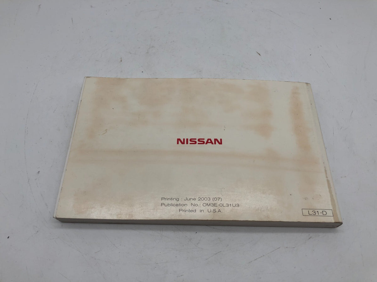 2003 Nissan Altima Owners Manual OEM B02B48006