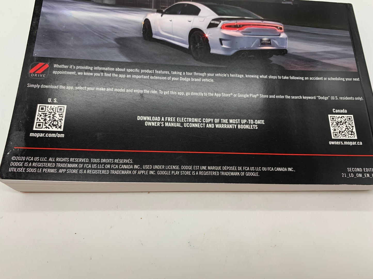 2021 Dodge Charger Owners Manual Set with Case OEM A03B13003