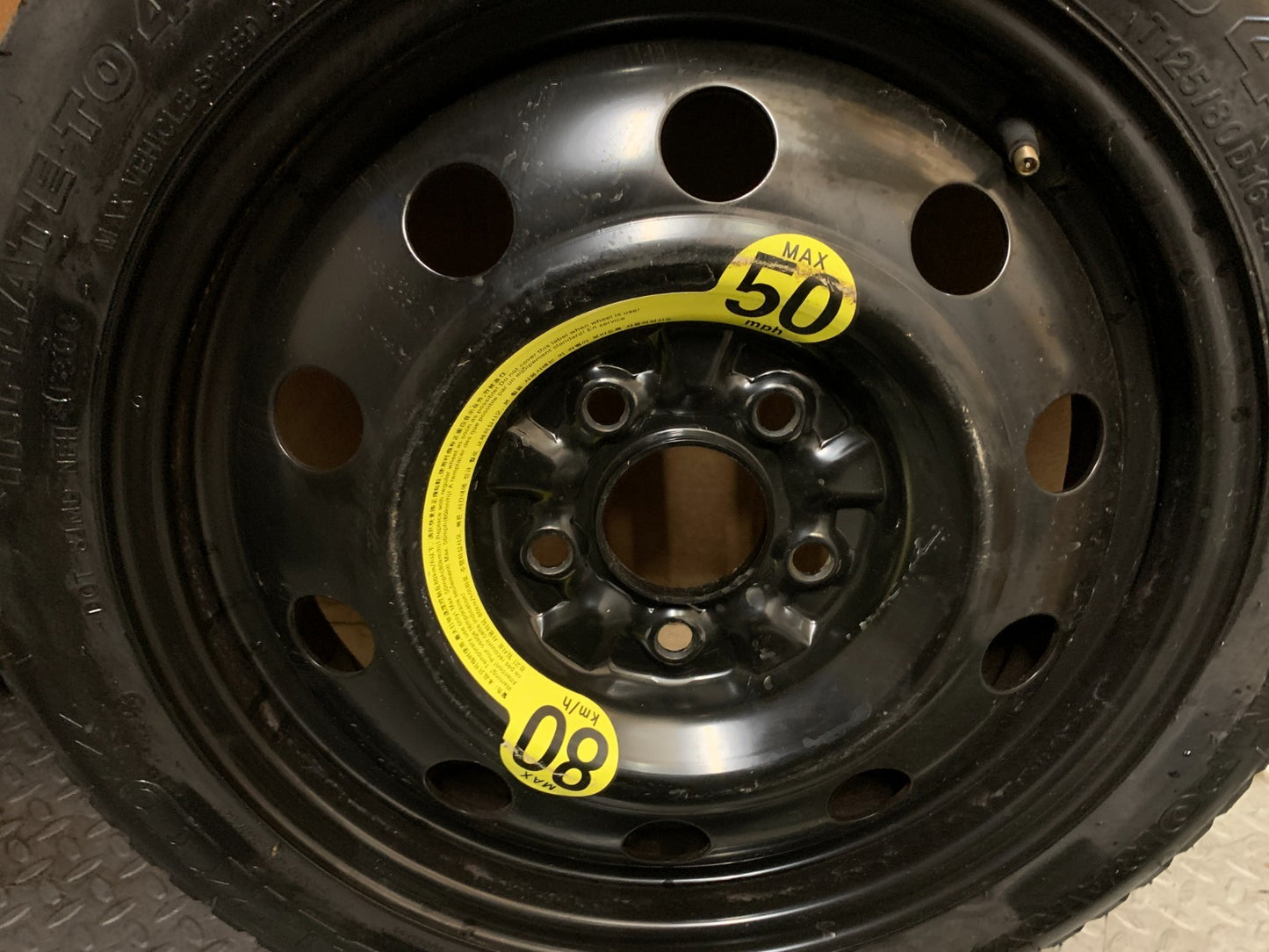 2015-2025 Hyundai Elantra 16" Spare Tire Compact Donut T125/80D16 97M Hankook