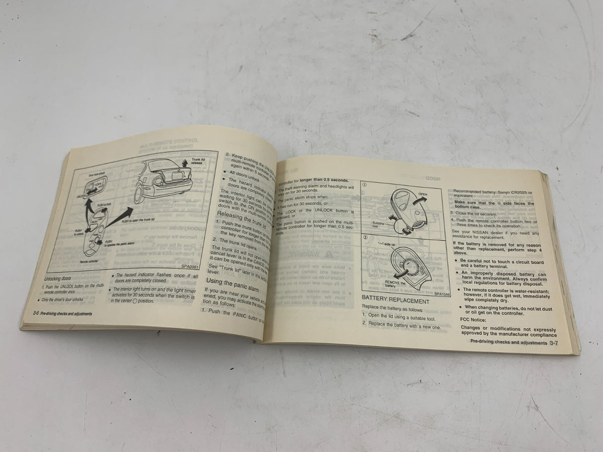 2000 Nissan Maxima Owners Manual OEM D04B56052