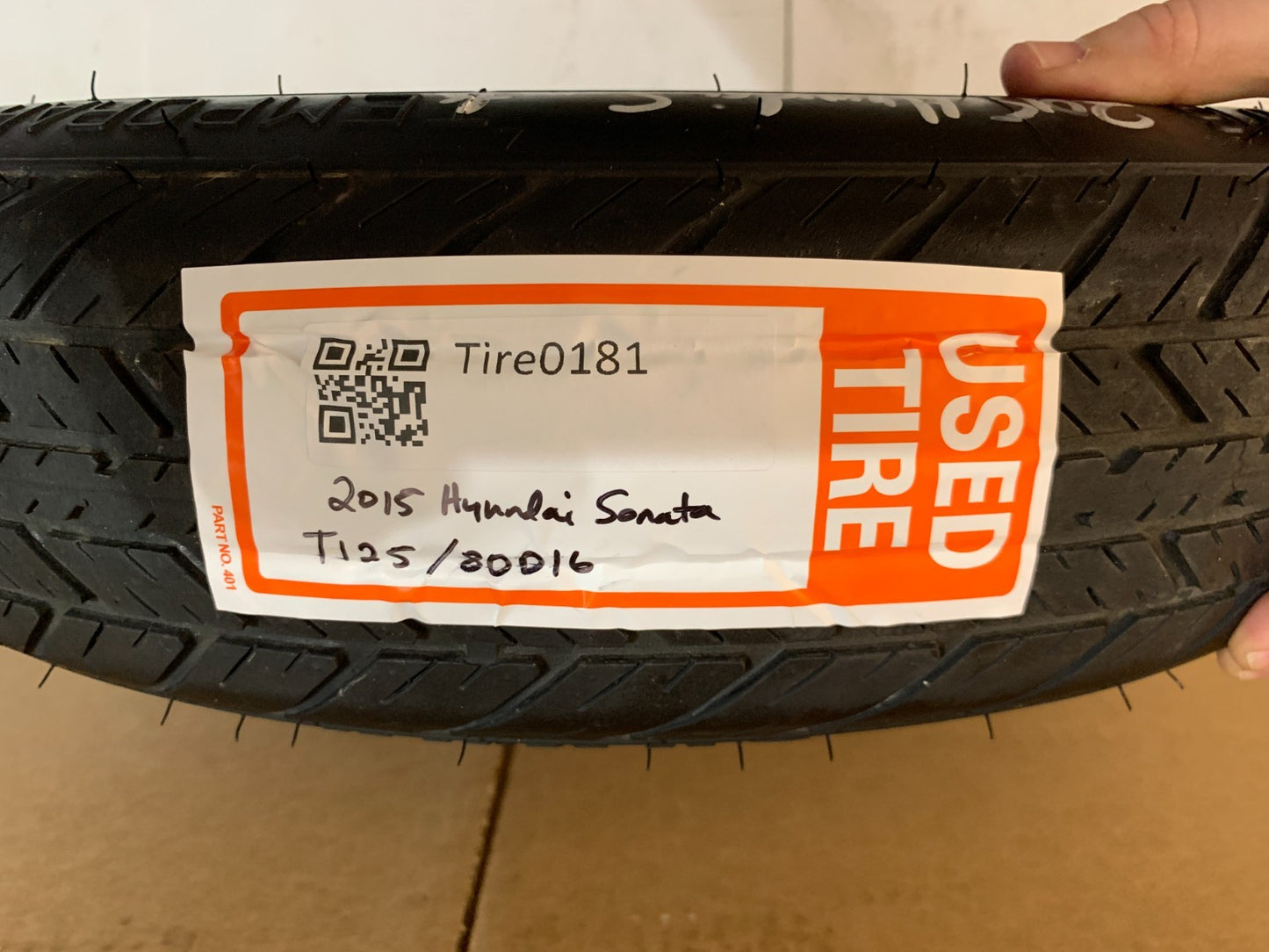 2015-2020 Hyundai Sonata 16" Spare Tire with Jack Kit Compact Donut T125/80D16