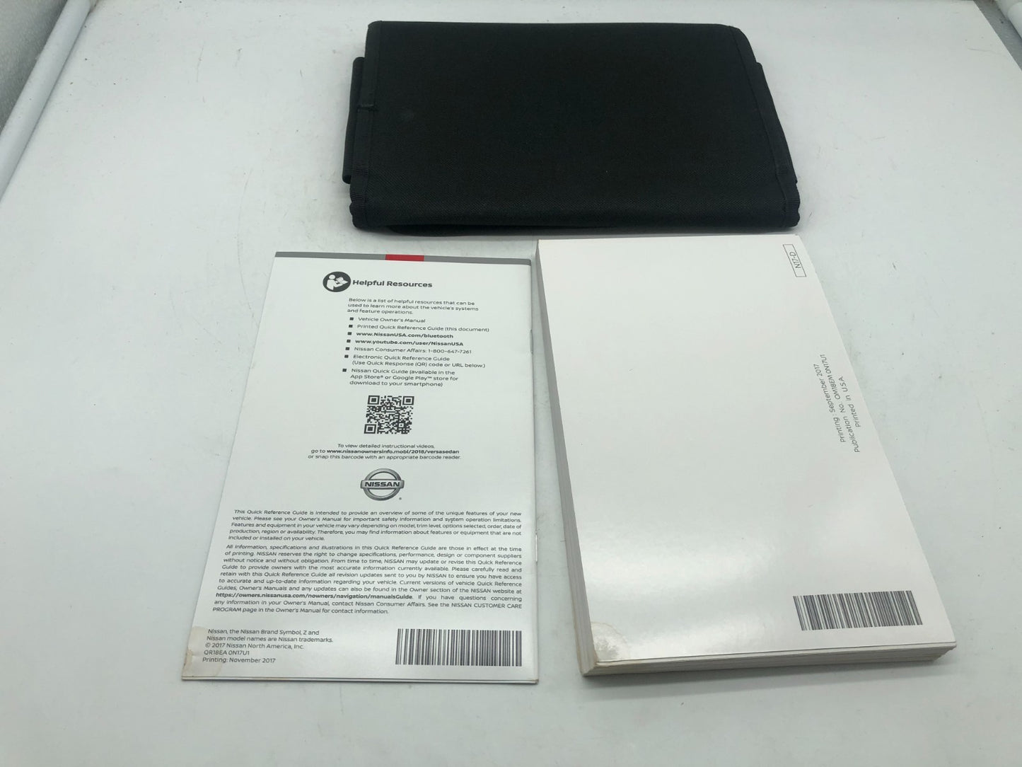 2018 Nissan Versa Sedan Owners Manual Set with Case OEM D03B07001