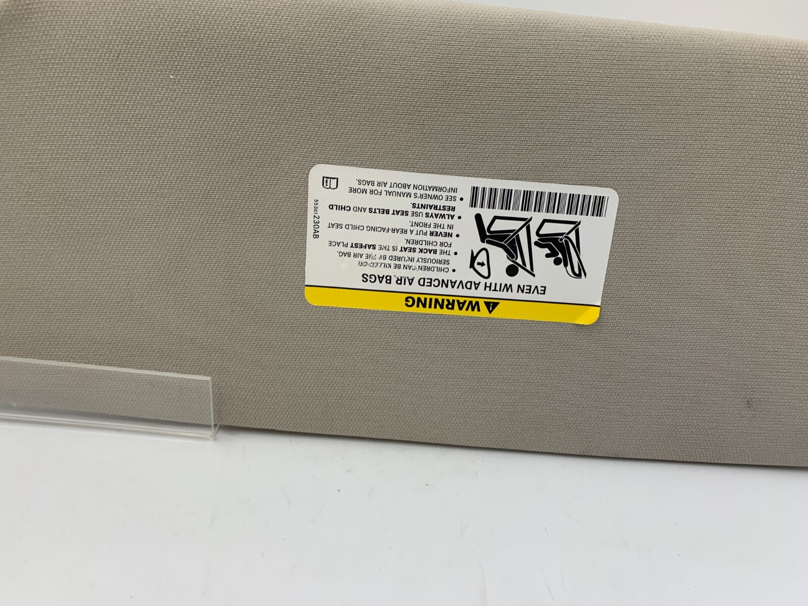 2011-2020 Dodge Caravan Passenger Sun Visor Sunvisor Gray OEM D04B03082