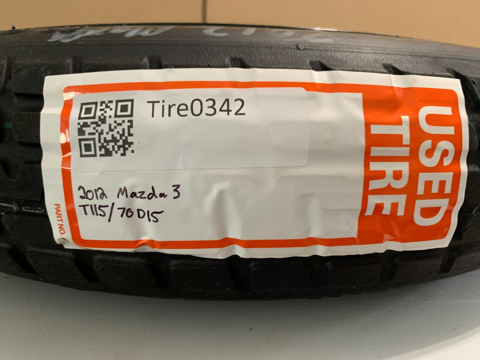 2010-2013 Mazda 3 Mazda3 15" Spare Tire Compact Donut T115/70D15 Emergency Spare