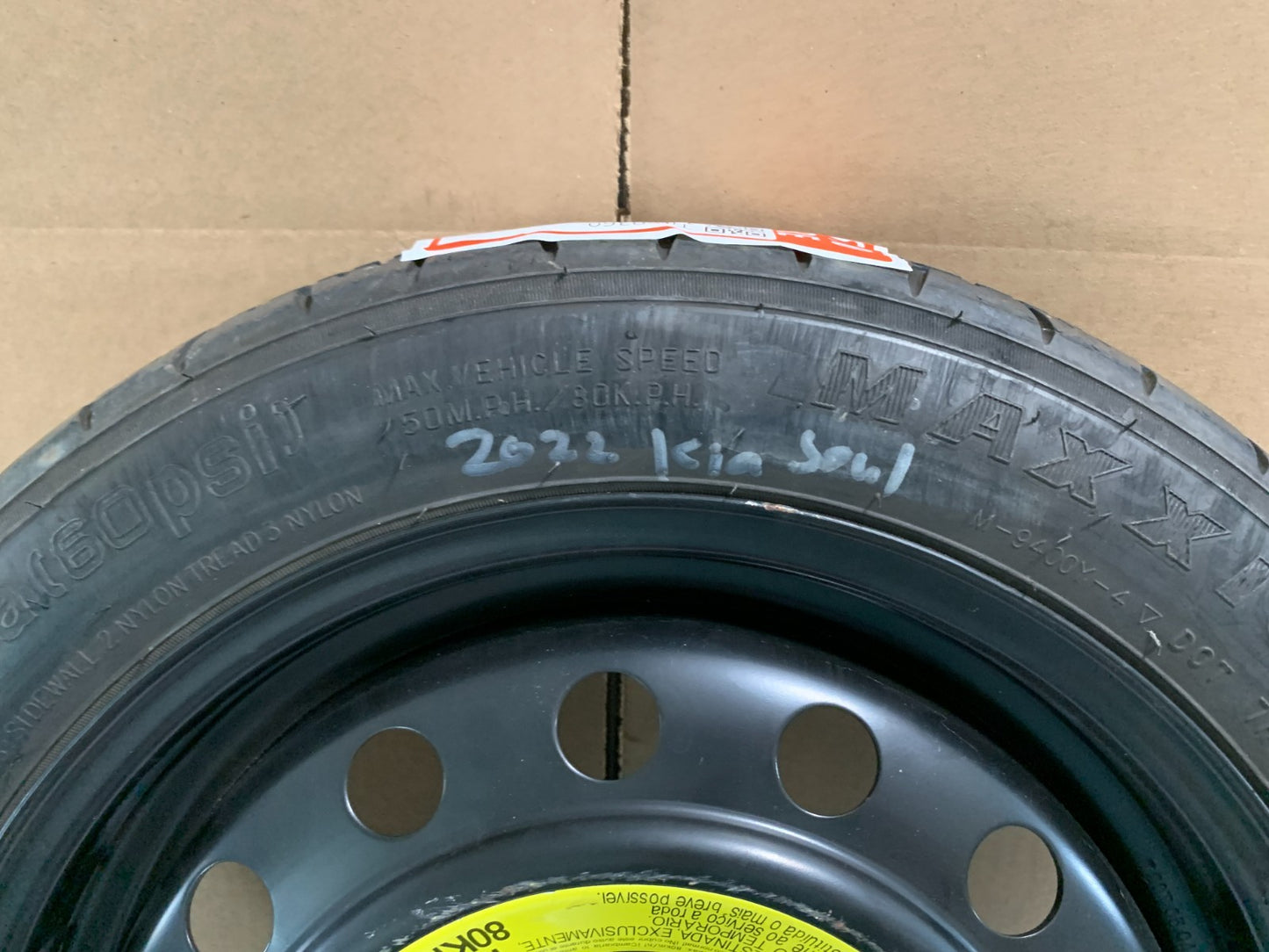 2014-2025 Kia Soul Spare Tire 16" Compact Donut T125/80D16