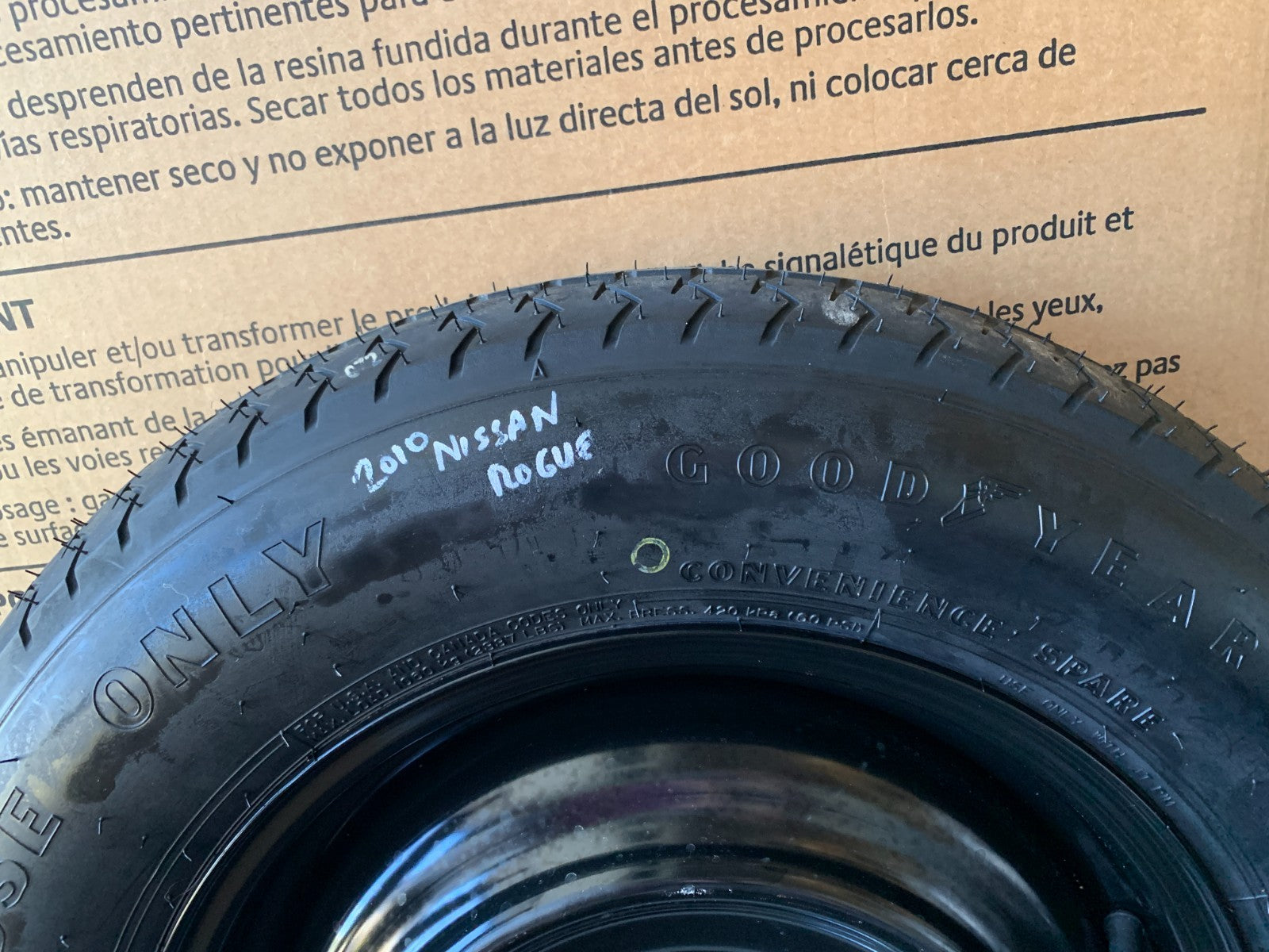 2010-2020 Nissan Rogue 16" Spare Tire Wheel Compact Donut T155/90D16 Goodyear