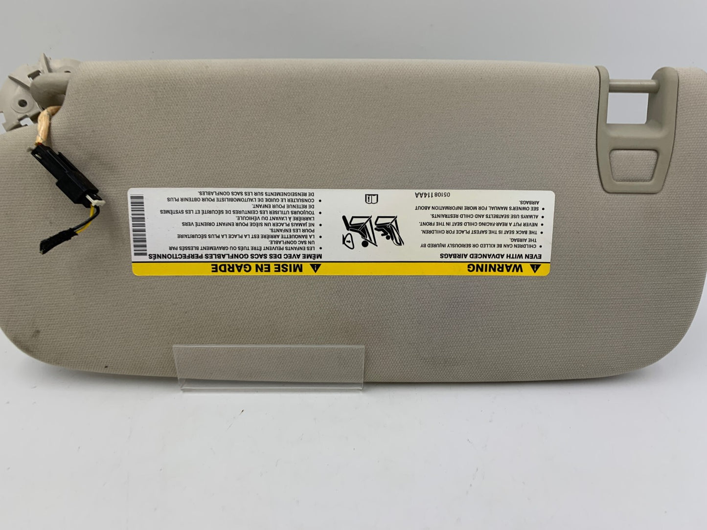 2011-2013 Jeep Grand Cherokee Passenger Sun Visor Gray Illumination C02B22049