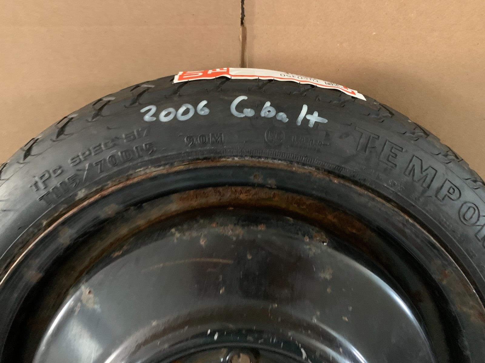 2005-2010 Chevrolet Cobalt 15" Spare Tire Wheel Compact Donut 4 Lugs T115/70D15