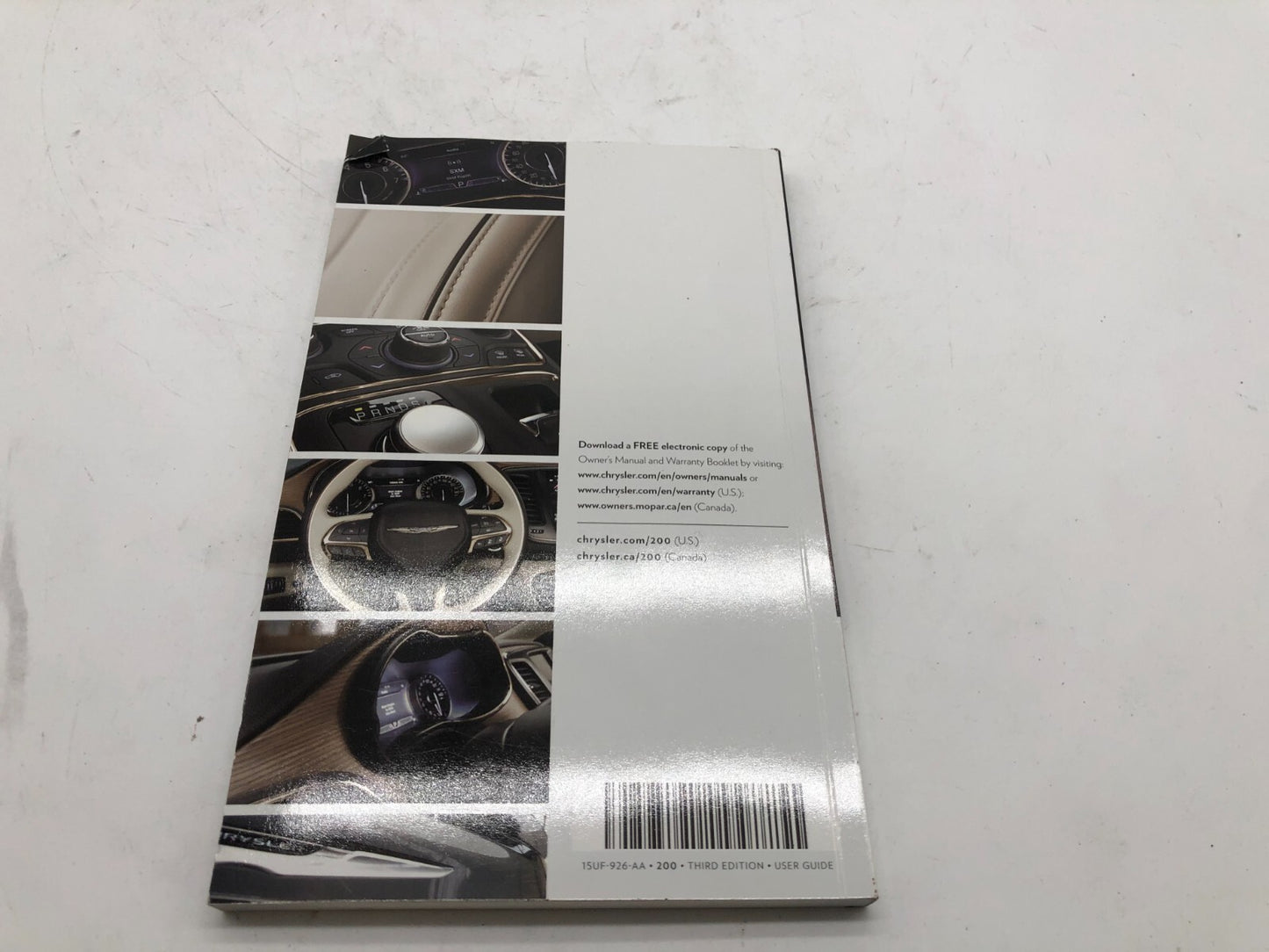 2015 Chrysler 200 Owners Manual with Case OEM A01B26004