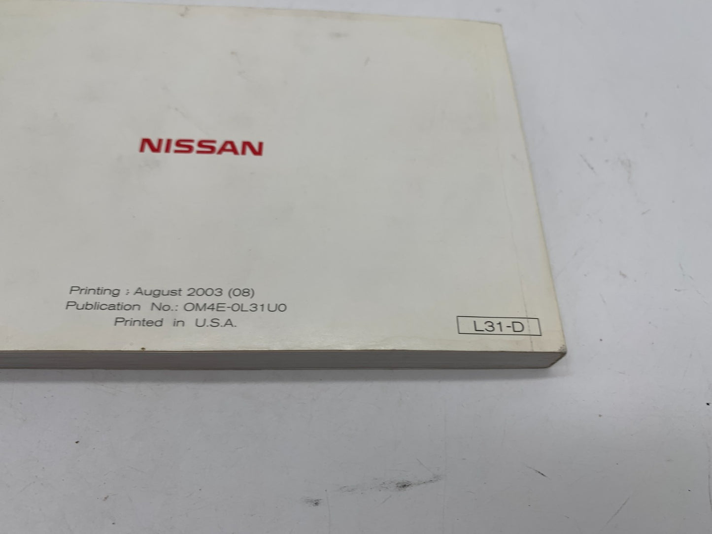 2004 Nissan Altima Owners Manual OEM A01B08060